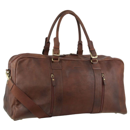 Pierre Cardin Chocolate Leather Duffel Bag