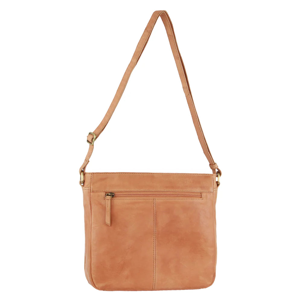 Pierre Cardin Leather Embossed Cross body Bag Apricot Tom Bridget Boutique