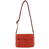 Pierre Cardin Leather Woven Embelished Cross Body Bag - Orange