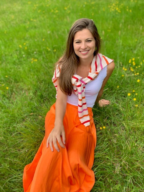 LUELLA MEGHAN MAXI SKIRT ORANGE Tom Bridget Boutique