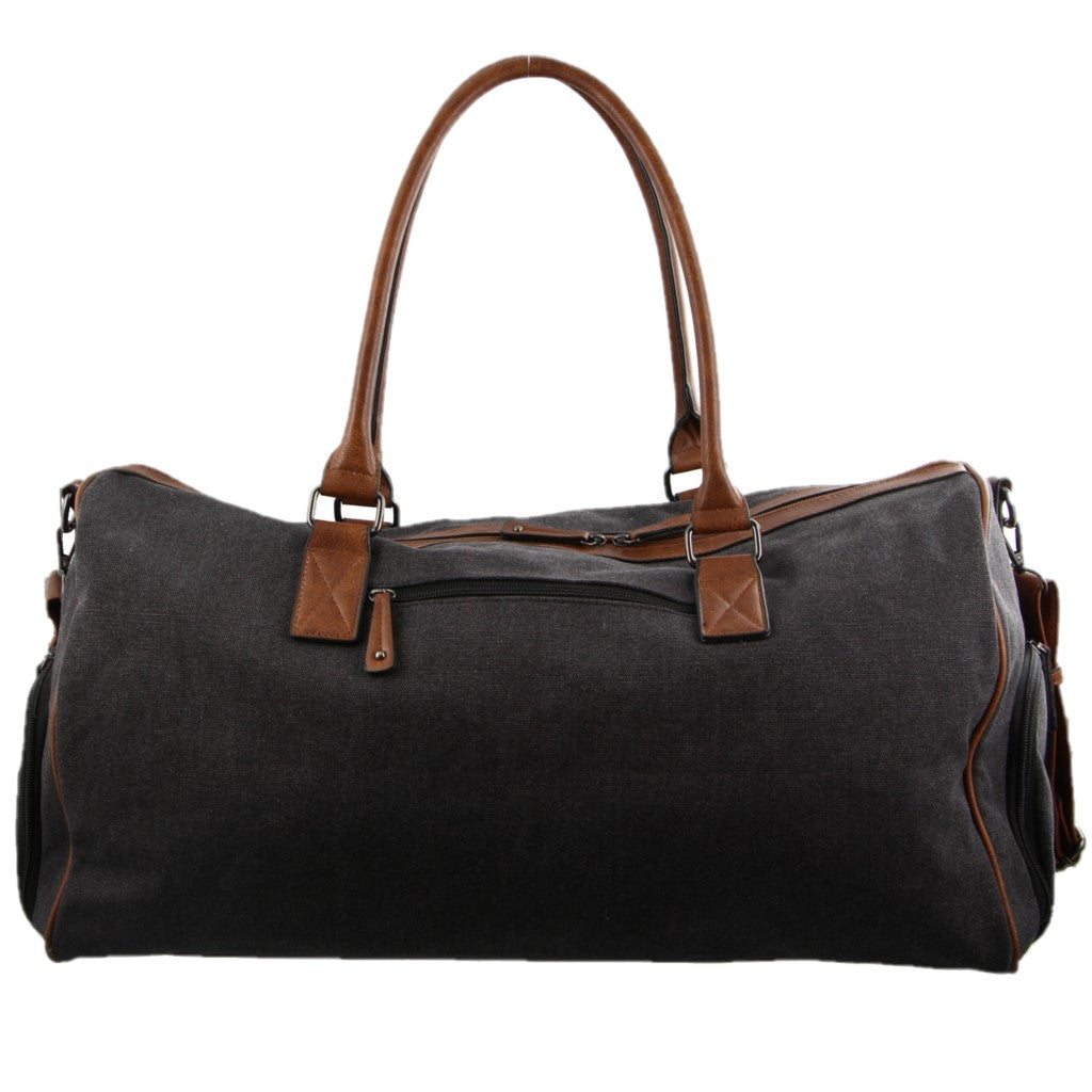 Pierre cardin canvas shop overnight bag black
