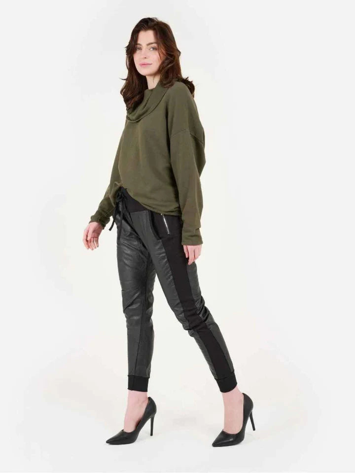 Leather black joggers hotsell
