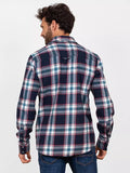 BRAKEBURN CHECKED SHIRT - NAVY