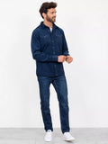 BRAKEBURN CORD SHIRT - NAVY