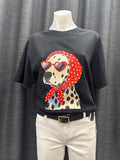 Fashion Dog Tee - Black/Red polkadots