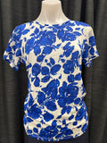 Linen knit tee - Blue Floral