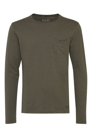 BLEND L/S TEE - DUSTY GREEN