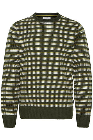 Blend Striped Knit Sweater - Rosin
