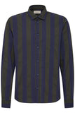 Blend Striped Shirt - Navy/Olive