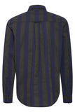 Blend Striped Shirt - Navy/Olive