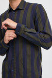 Blend Striped Shirt - Navy/Olive