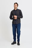 Blend Striped Shirt - Navy/Olive