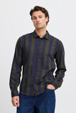 Blend Striped Shirt - Navy/Olive