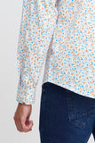 Blend Fine Floral Long Sleeve Shirt - White