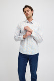 Blend Fine Floral Long Sleeve Shirt - White