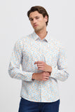 Blend Fine Floral Long Sleeve Shirt - White