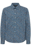 Blend Fine Floral Long Sleeve Shirt - Navy