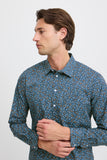 Blend Fine Floral Long Sleeve Shirt - Navy