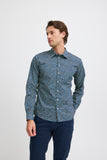 Blend Fine Floral Long Sleeve Shirt - Navy