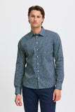 Blend Fine Floral Long Sleeve Shirt - Navy