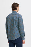 Blend Fine Floral Long Sleeve Shirt - Navy