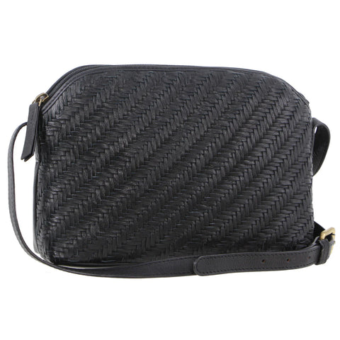 PIERRE CARDIN LEATHER HANDBAG - BLACK