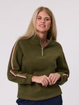 Zurri Fleece Tunic Top - Olive