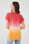 FDJ Dip Dyed Boatneck Top - Papaya Ombre