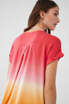 FDJ Dip Dyed Boatneck Top - Papaya Ombre