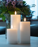 White Pillar LED Candle - Medium