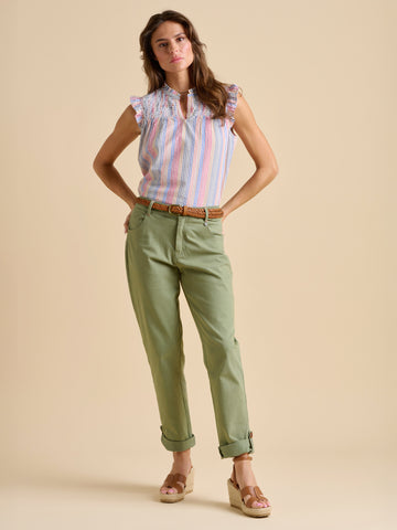 Blake Turn Up Trousers - Green