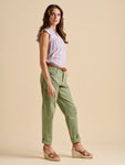 Blake Turn Up Trousers - Green