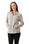 Nebo Striped Zip Jacket - Grey/Cream
