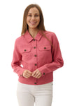 Casual linen jacket - Rosewood