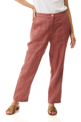 Seamed linen pants - Mocha