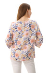 Plum 3/4 sleeve print top