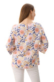 Plum 3/4 sleeve print top