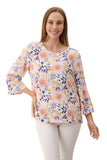 Plum 3/4 sleeve print top