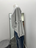 Suzy D Bea Sweatshirt with Balloon Sleeve - Light Grey