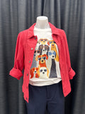 Button linen jacket - Berry