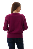 Crew Neck Cardigan - Magenta