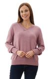 V-neck jumper - Dusty Rose