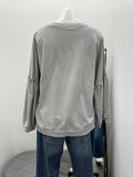 Suzy D Bea Sweatshirt with Balloon Sleeve - Light Grey