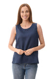 Linen shell top - Navy