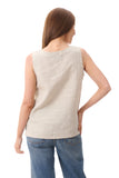 Linen shell top - Sand