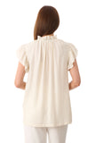 Ivory flounce sleeve top
