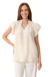Ivory flounce sleeve top