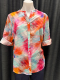 Tab roll sleeve blouse - Bells Carnation