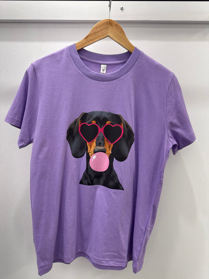 Bubblegum Dog Tee - Lilac