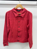 Button linen jacket - Berry